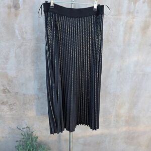 Lucy paris pleated midi maxi skirt black